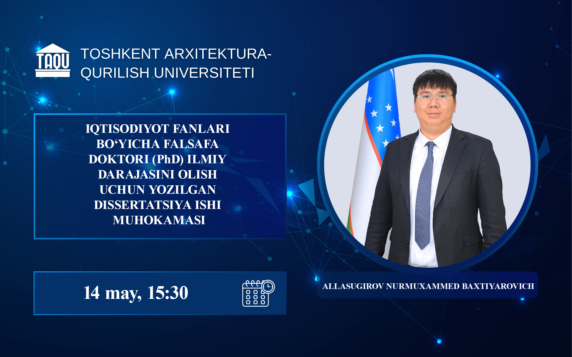 Allasugirov Nurmuxammed Baxtiyarovichning iqtisodiyot fanlari falsafa doktori (PhD) dissertatsiya ishi ilmiy seminari to‘g‘risida